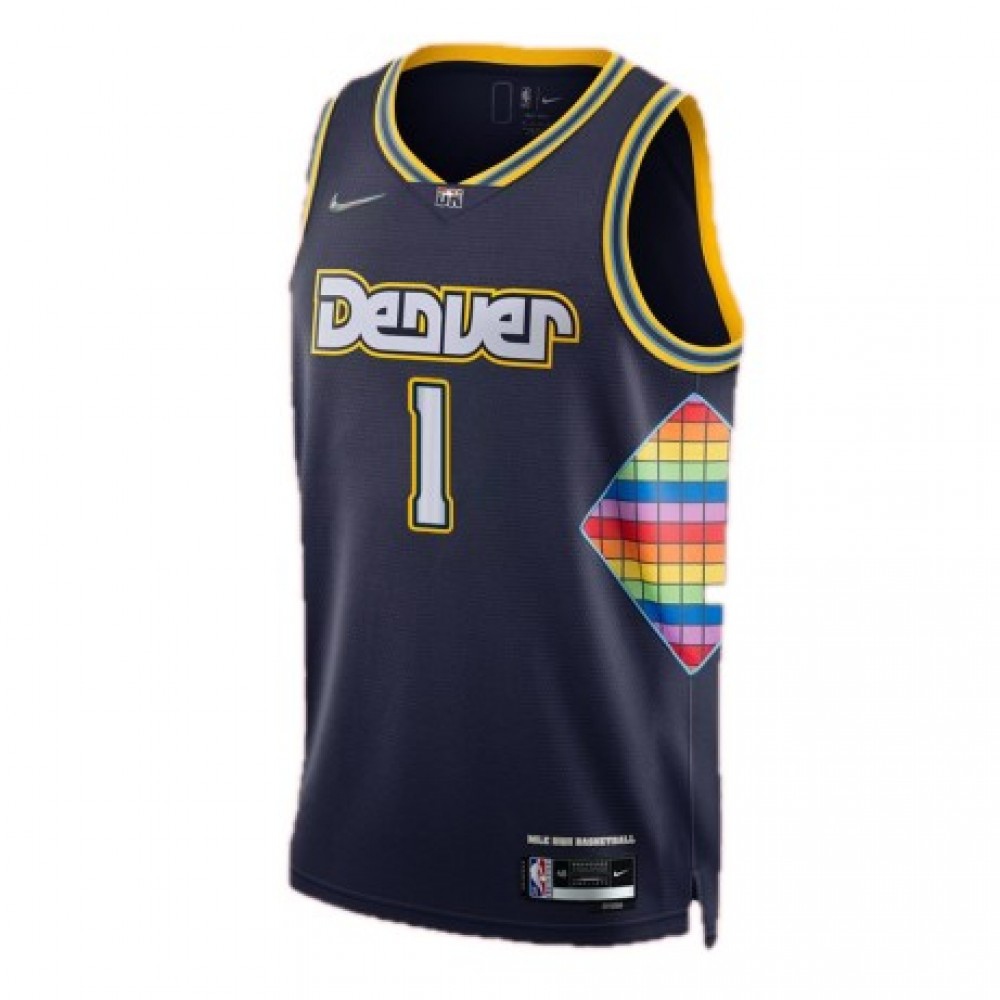 Men's Denver Nuggets Porter Jr #1 Navy 2021/22 Swingman NBA Jersey - City Edition-Pro Kit Vault | Brand New 26/27 Sports Jerseys